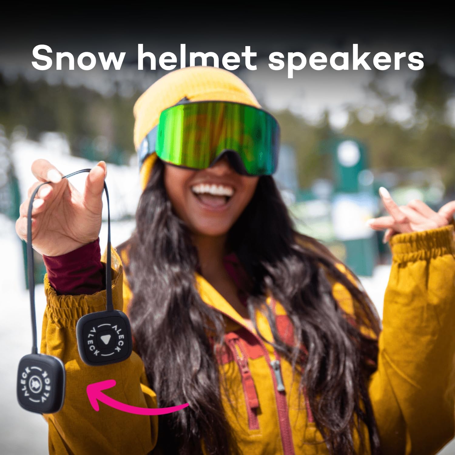 ALECK Wireless Bluetooth Helmet Speakers - Drop-in Headphones for Ski & Snowboard Helmets | Glove-Friendly Controls, Built-in Mic for Hands-Free Calls | Perfect for Winter Sports & Outdoor Adventures