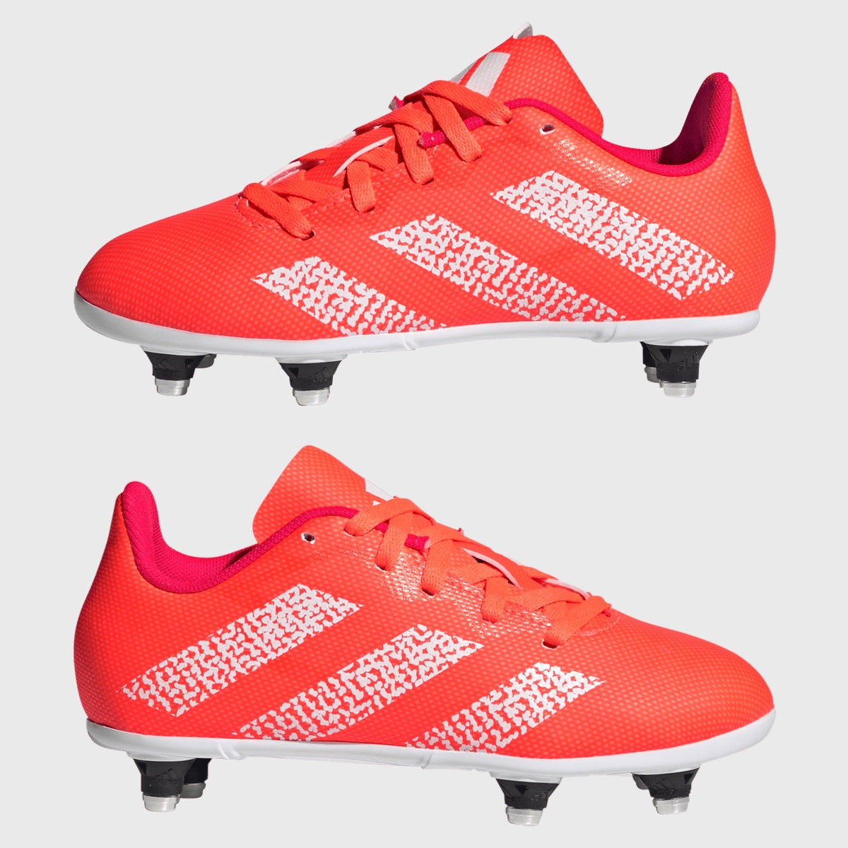Adidas Junior SG Rugby Boots for Kids - Solar Orange | Firm Ground Soccer Cleats for Youth Rugby & Football Matches | Perfect for Outdoor Sports & Training