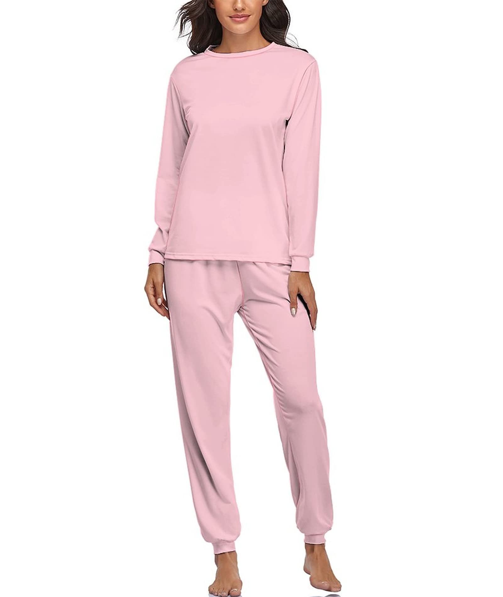 Women's Long Sleeve Pajama Set - Soft Solid Color Sleepwear & Lounge Outfit for Cozy Nights | Perfect for Home Relaxation, Sleepovers and Winter Comfort