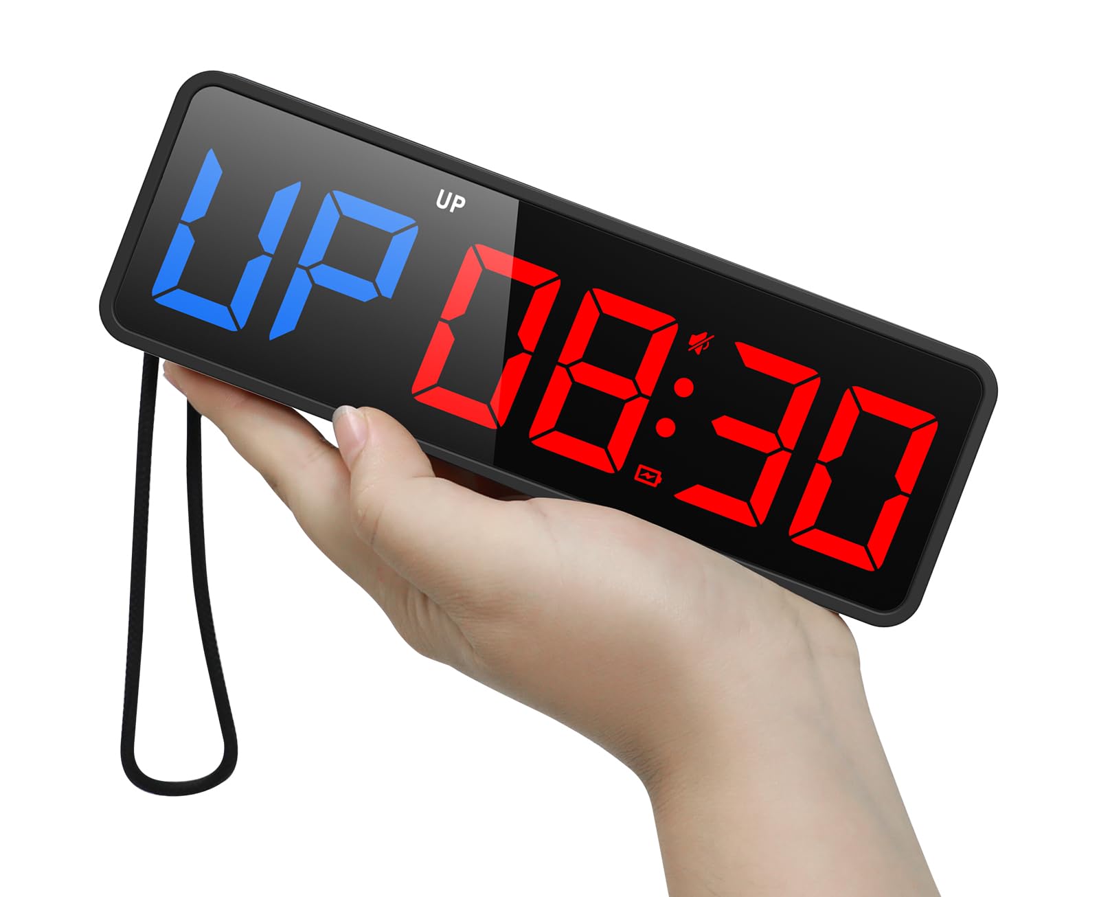 ANJANK Small Portable Gym Timer with Strong Magnet - Interval Timer, Stopwatch & Remote Control for Workouts - Adjustable Brightness & Long Battery Life - Perfect for Home Gym, Garage Training & Boxing Practice
