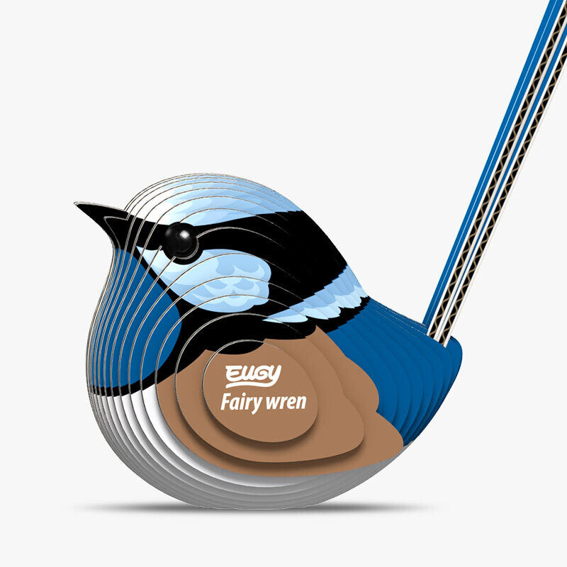 Eugy 3D Cardboard Model Kit - Build Your Own Fairy Wren Bird | DIY Eco-Friendly Animal Craft for Kids & Adults | Perfect for Home Decor, Educational Toys, and Creative Gifts