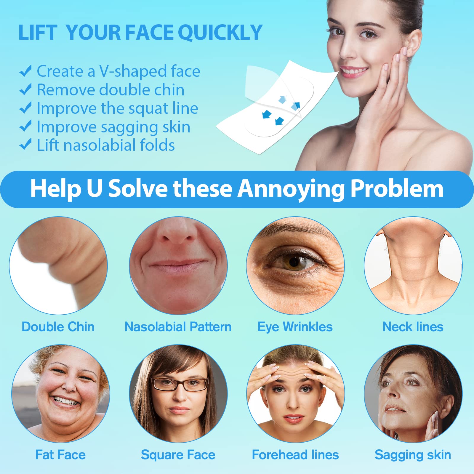 **156PCS Invisible Face Lift Tape - Instant Turkey Neck & Double Chin Tightening for Sagging Skin, Jowls & Eyes - Perfect for Makeup & Instant Facelift (Great for Women's Beauty Routine & Special Occasions)**