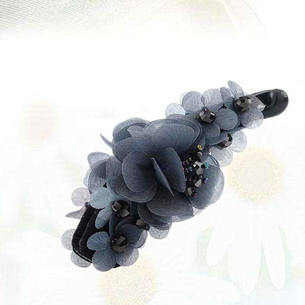Beaupretty Women's Banana Hair Clip - Pearl Resin Hairpin for Thick Hair, Vertical Hair Tail Clip with Floral Design - Perfect for Updos, Ponytails & Everyday Styling