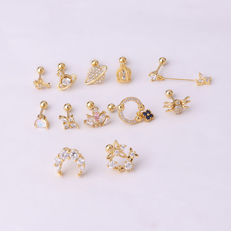 20G Cartilage Tiny Stud Earrings - Cute Planet Design Hypoallergenic Piercing Jewelry for Women | Perfect for Daily Wear, Gifts & Special Occasions