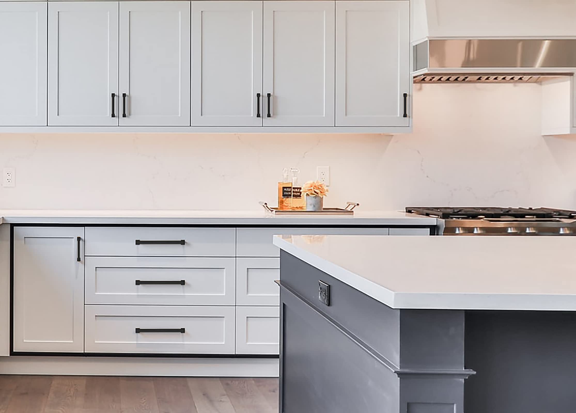 Amerdeco 6 Pack Matte Black Cabinet Pulls 5 Inch (128mm) Hole Centers - Modern Kitchen Cabinet Handles & Drawer Pulls for Cabinets, Cupboards, Dressers - Durable Hardware for Home & Office Use