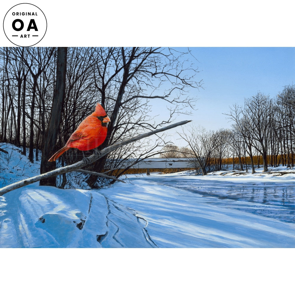 Creekside Perch - Red Cardinal Bird Feeder for Outdoor Garden & Backyard Bird Watching - Attracts Cardinals, Finches & Songbirds