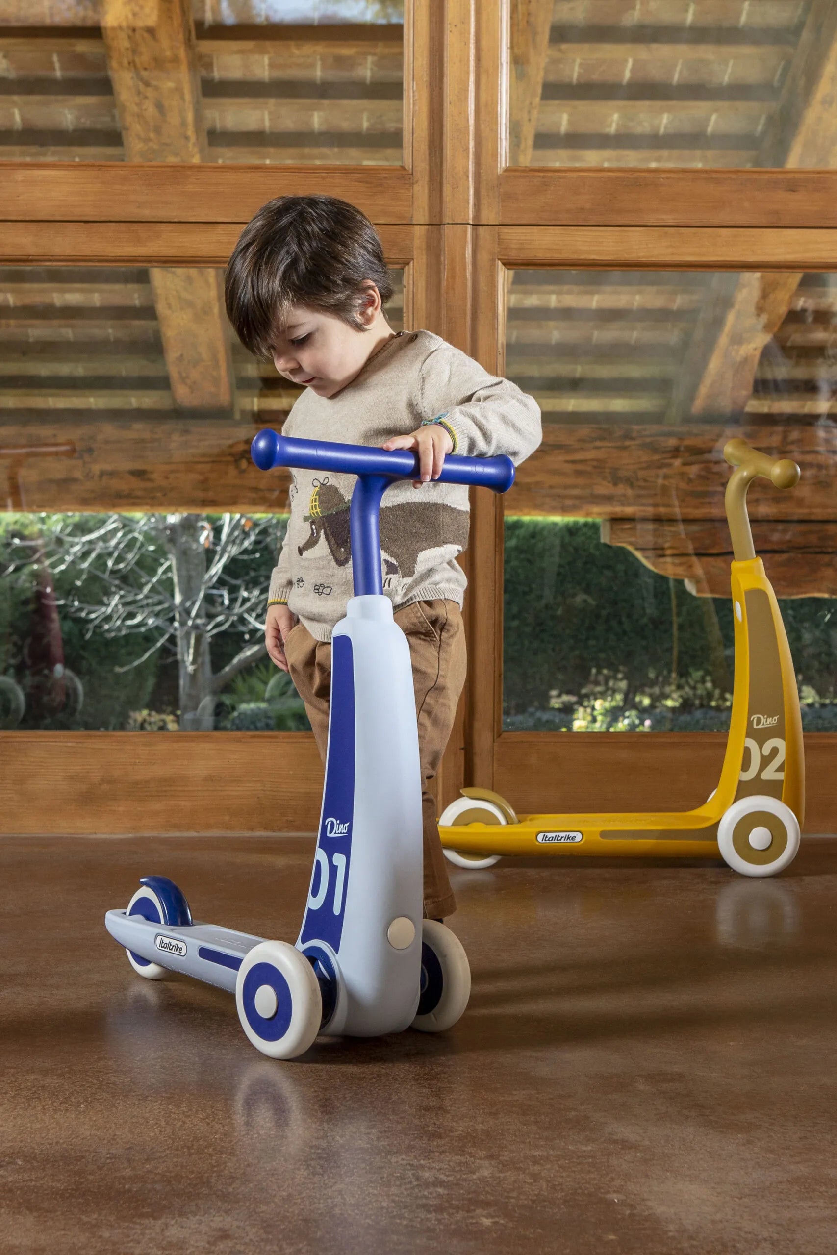 Italtrike Mini Eolo Dino Scooter - 3 Wheel Kids Scooter for Ages 2-5 | Dinosaur Design, Adjustable Handlebar | Perfect for Outdoor Play, Backyard Fun & Preschool Riding