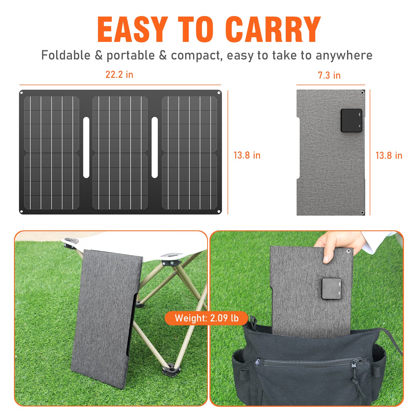 26400mAh Portable Power Bank with AC Outlet & 30W Solar Panel - 97Wh Laptop Charger, QC 3.0 Fast Charging, Foldable Solar Charger for Camping, Hiking, Travel, and Emergency Power Backup (12V Output)