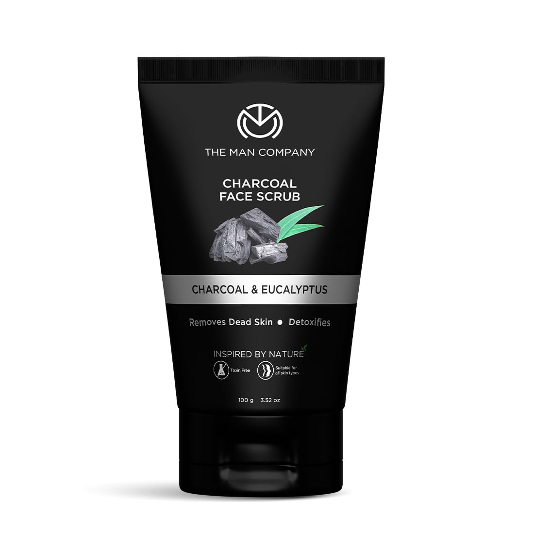 The Man Company Charcoal Tan Removal Face Scrub for Men - Deep Cleansing Exfoliator for Glowing Skin | Anti Acne & Blackhead Remover for Oily & Combination Skin | 100g Travel-Friendly Tube | Perfect for Daily Skincare Routine & Post-Shave Care