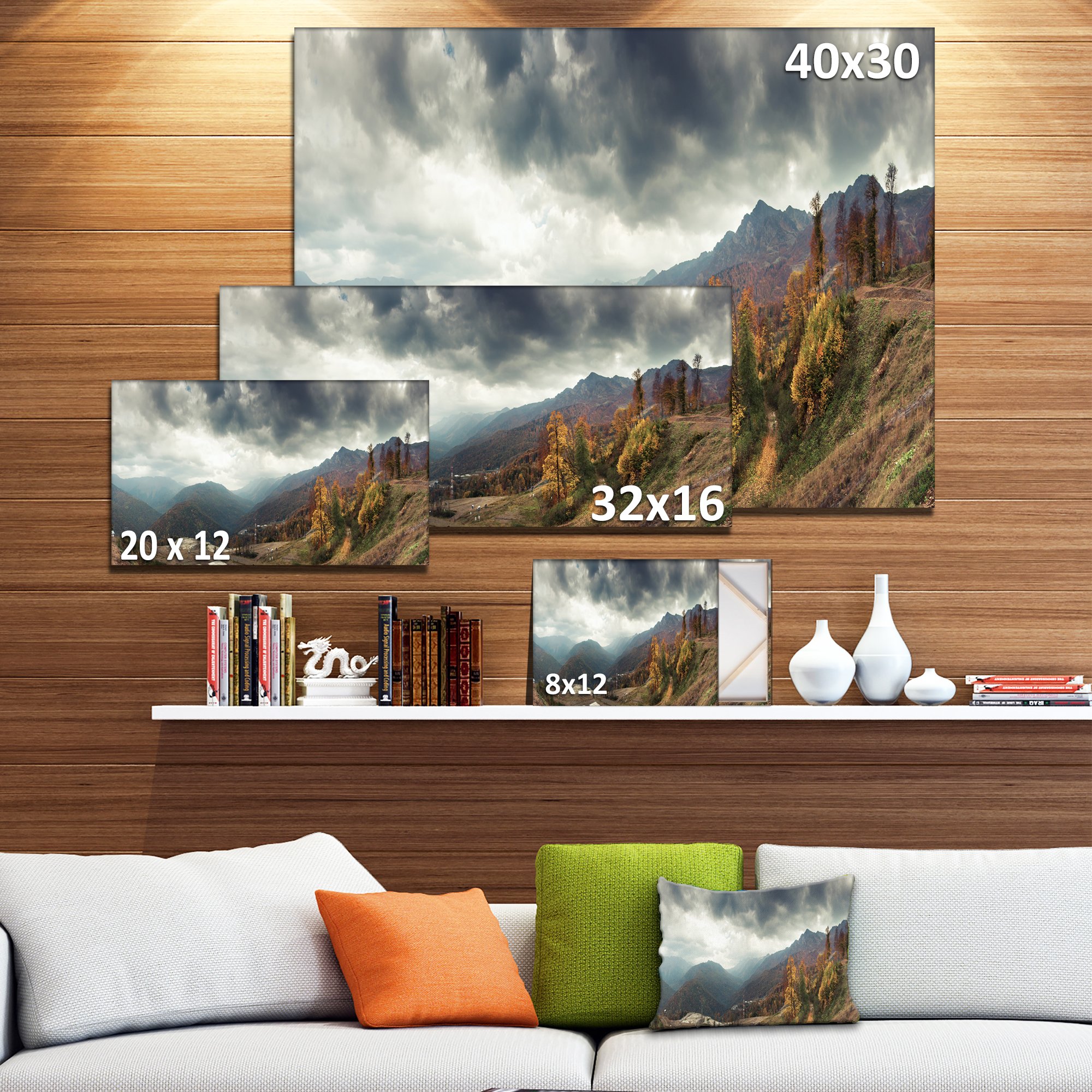 Stunning Caucasus Mountains White Panorama Landscape Artwork Canvas Print - Perfect for Living Room, Bedroom & Office Wall Decor