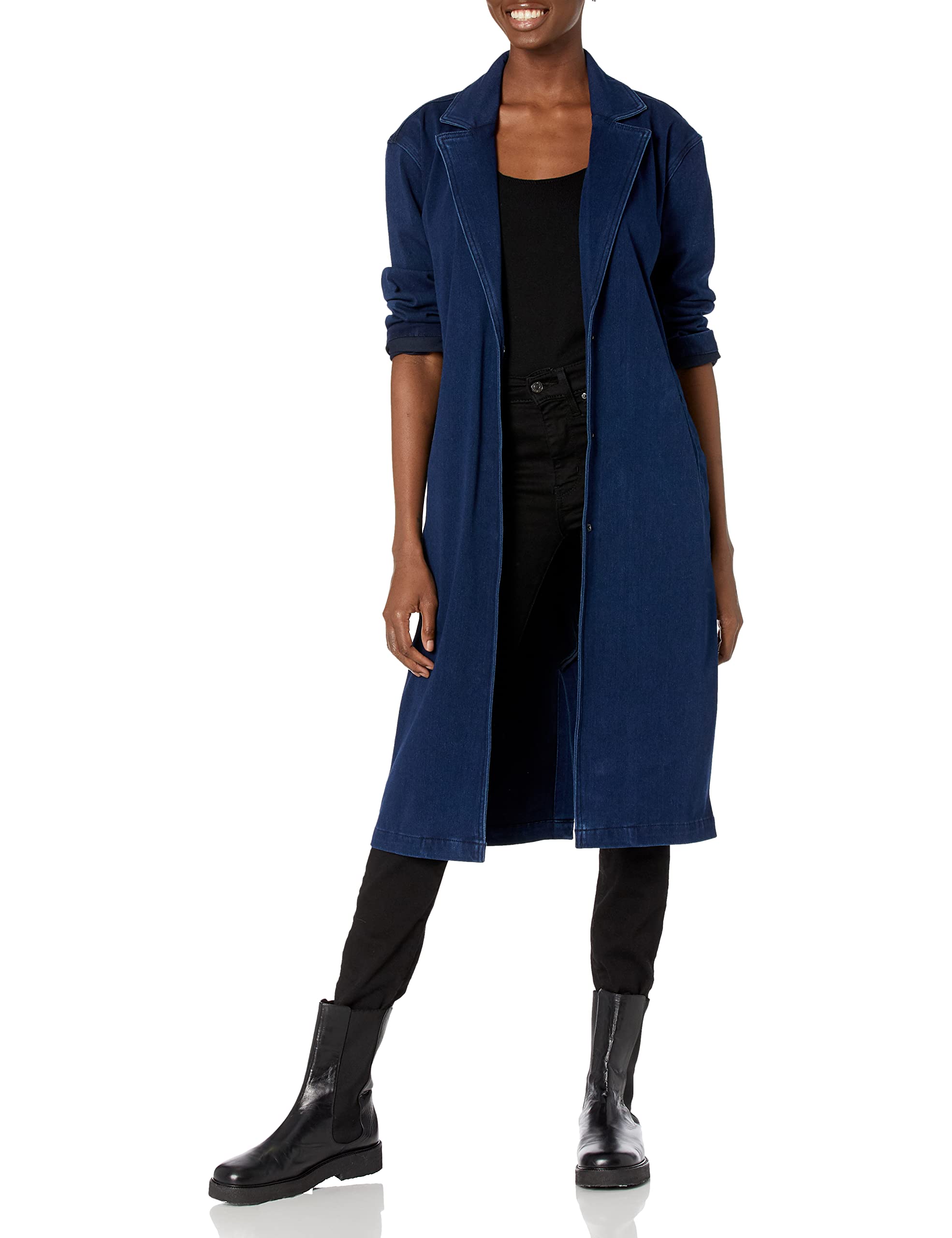GUESS Women's Long Sleeve Celina Denim Duster Jacket - Stylish Oversized Coat for Fall & Winter Fashion | Perfect for Layering, Office Wear & Casual Outfits