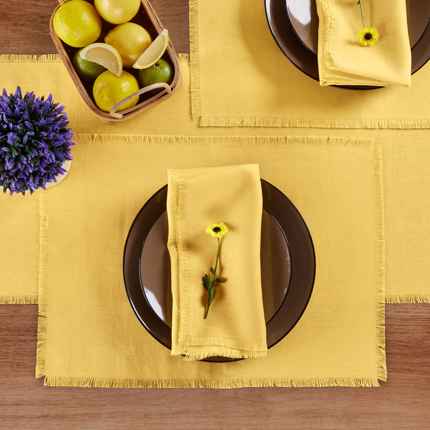Stylish Fringe Placemats Set of 4 - Boho Chic Table Decor for Dining Room, Kitchen, or Outdoor Entertaining