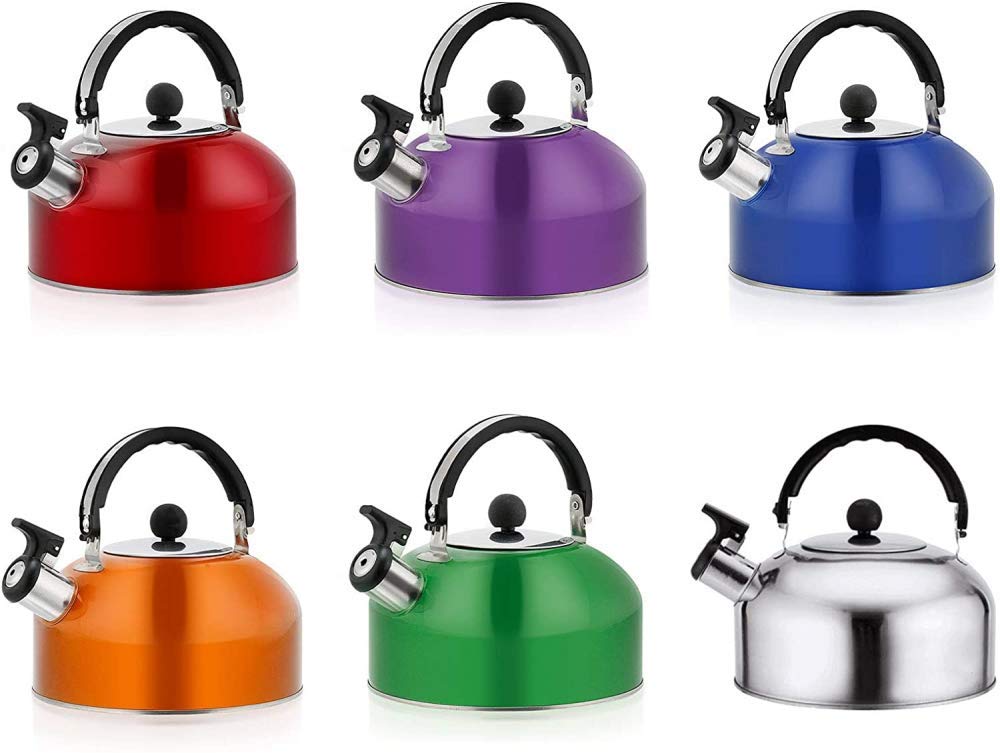 Premium Stainless Steel Whistling Tea Kettle - 3L Stovetop & Induction Compatible, Thickened Hemispherical Design for Home Kitchen, Camping & Outdoor Tea Brewing - Classic White