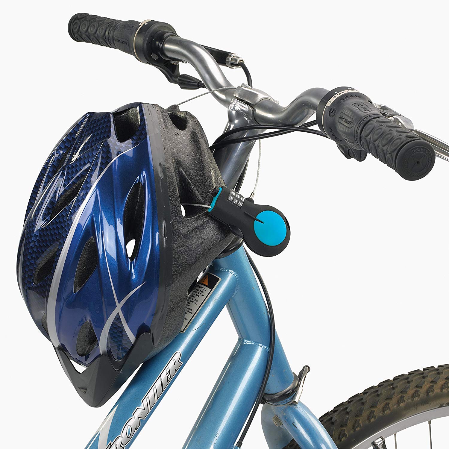 Lewis N. Clark TSA Approved Combination Padlock & Bike Lock for Luggage, Suitcases, Backpacks & Travel - Adjustable 30-inch Retractable Steel Cable Security Lock - Blue - Perfect for Airports, Gym Lockers & Bicycle Safety
