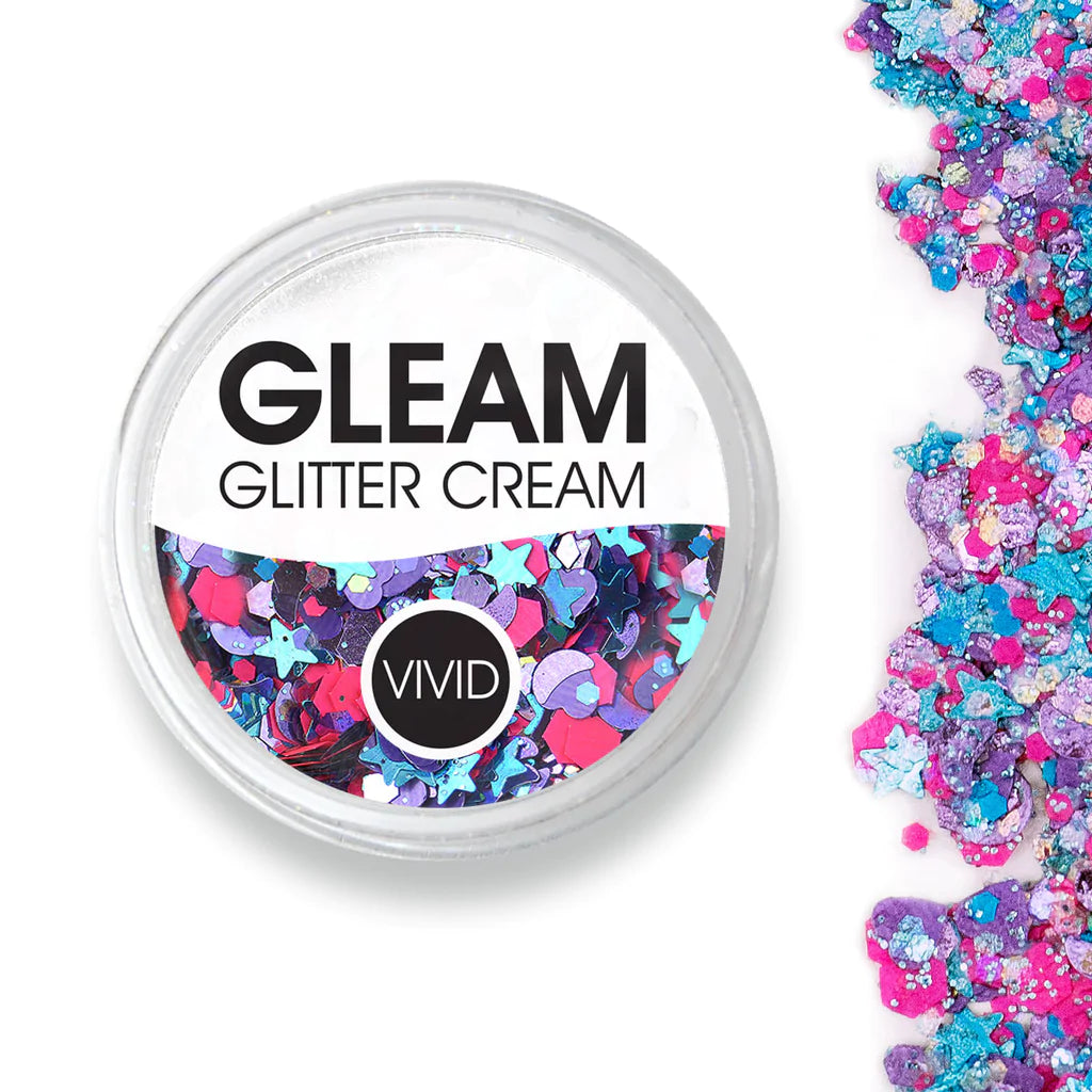 Blazin Unicorn Gleam Chunky Glitter Cream - Sparkling Body & Face Glitter Makeup for Festivals, Cosplay & Rave Parties