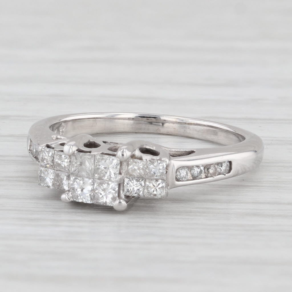0.50 Carat Diamond Three-Stone Engagement Ring in 14K White Gold - Size 5.75 - Perfect for Proposals, Anniversaries & Special Occasions