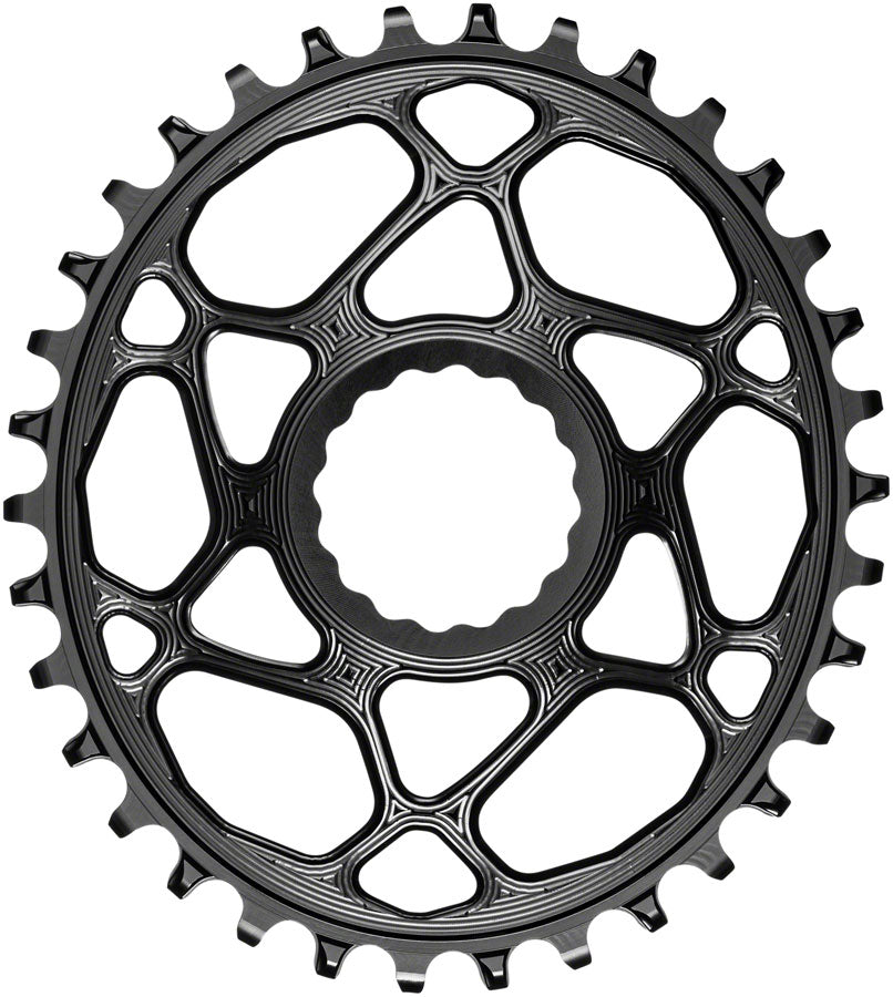 AbsoluteBLACK Oval Narrow Wide Chainring 34T - Direct Mount for 10/11/12 Speed Bikes - Lightweight Aluminum MTB Chainring for Enhanced Pedaling Efficiency - Perfect for Mountain Biking and Trail Riding