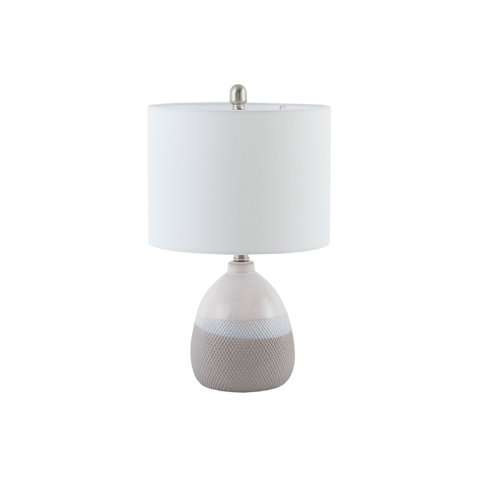510 Design Driggs Ceramic Textured Table Lamp - Modern Grey Desk Lamp for Bedroom, Living Room & Office - Dimmable Lighting for Home Decor & Workspace