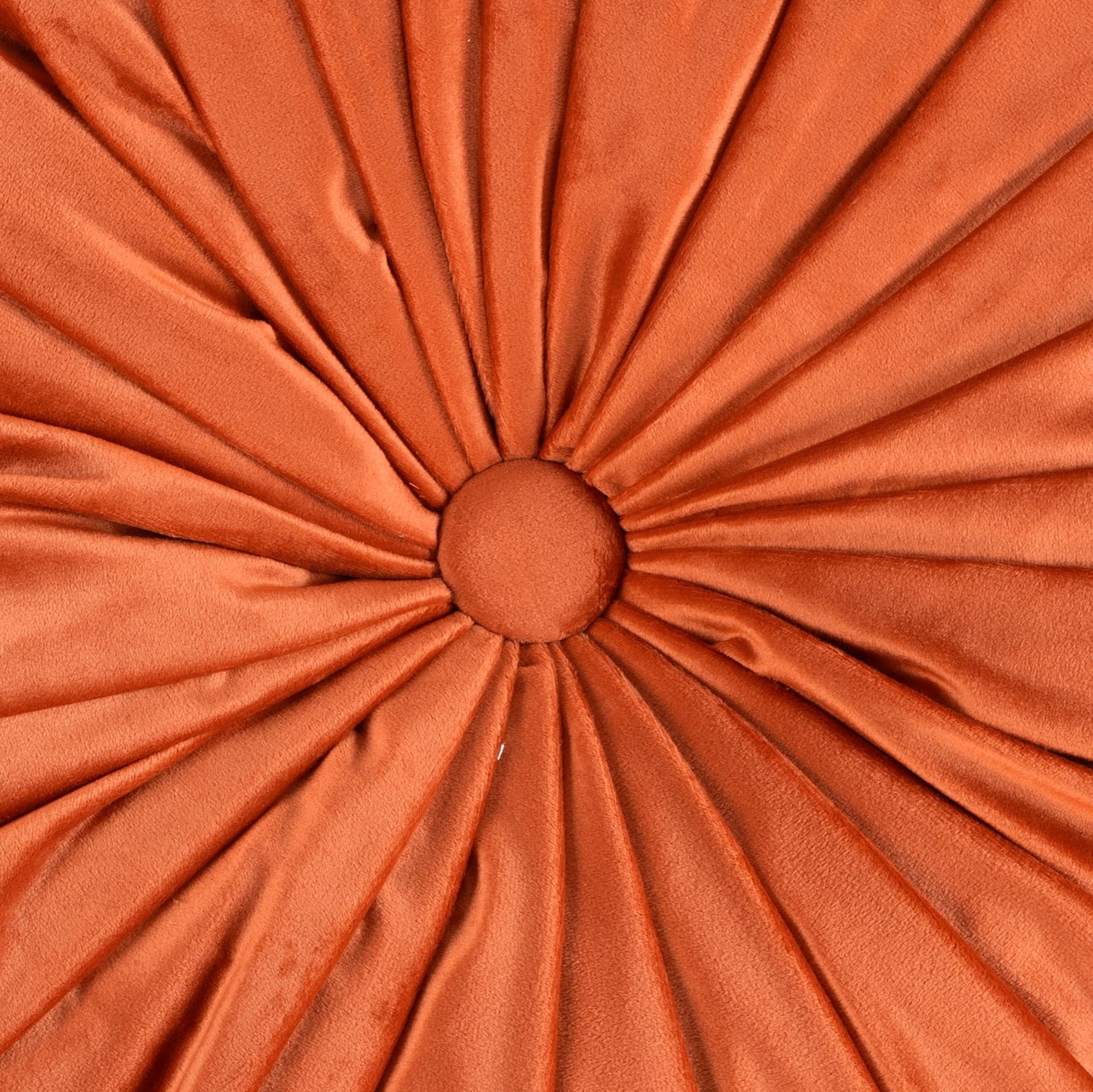 Round Pleated Soft Velvet Throw Pillow - Elegant Home Decor for Sofa, Bed & Couch - Cozy Accent Pillow for Living Room, Bedroom & Nursery