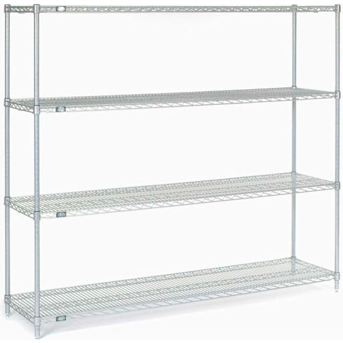 Nexel 5-Tier Silver Epoxy Wire Shelving Unit - 72