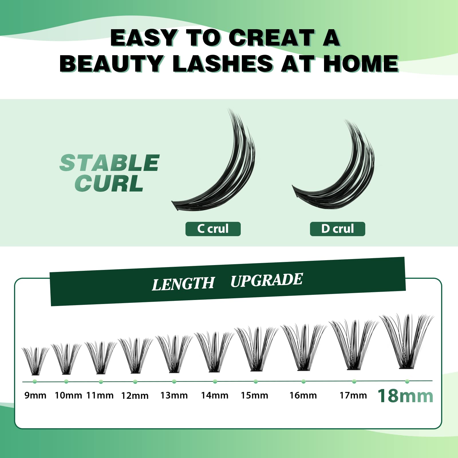 KEYYOU 300pcs Individual Cluster Lashes - 40D 0.07D Curl, 9-18mm Mixed Lengths, Soft & Natural DIY Eyelash Extensions for Volume Look - Perfect for Daily Wear, Parties, and Special Occasions