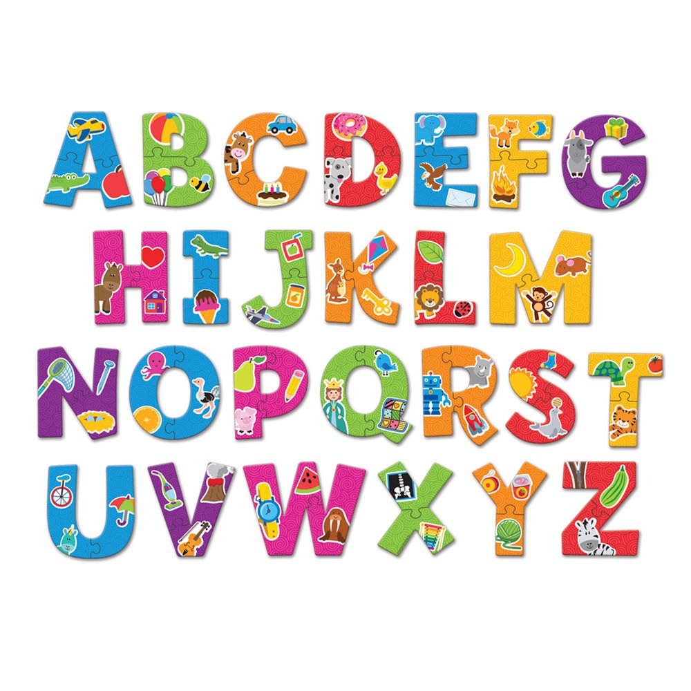 Learning Resources Alphabet Puzzle Cards - ABC Learning Toys for Toddlers Ages 3+, 26 Self-Correcting Puzzles with 52 Pieces, Preschool Educational Games for Letter Recognition & Early Reading Skills - Perfect for Homeschool, Classroom & Montessori Learning Activities