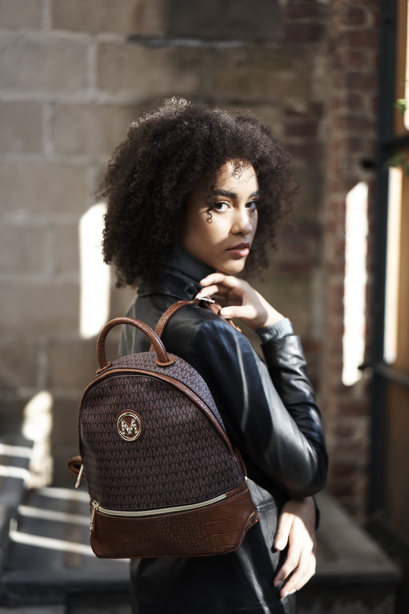 MKF Vegan Leather Backpack for Women - Stylish Travel & Work Bag