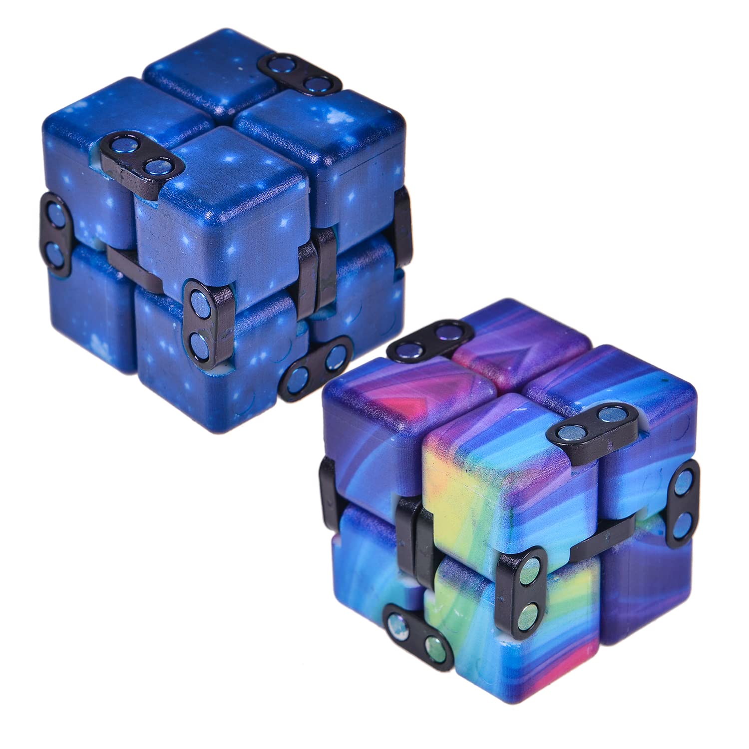 Infinity Cube Fidget Toys for Kids & Adults - Stress Relief Sensory Toys for Anxiety, Autism & ADHD - Handheld Mini Fidget Keychain (2 Pack) - Perfect for Office, School, Travel & Focus Enhancement