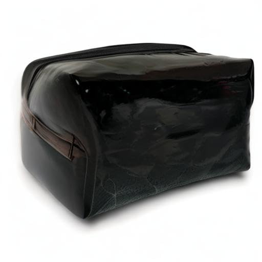 Waterproof Travel Toiletry Bag for Women - Makeup Pouch & Cosmetic Organizer | Black Cosmetic Case for Travel, Gym, Camping & Daily Use