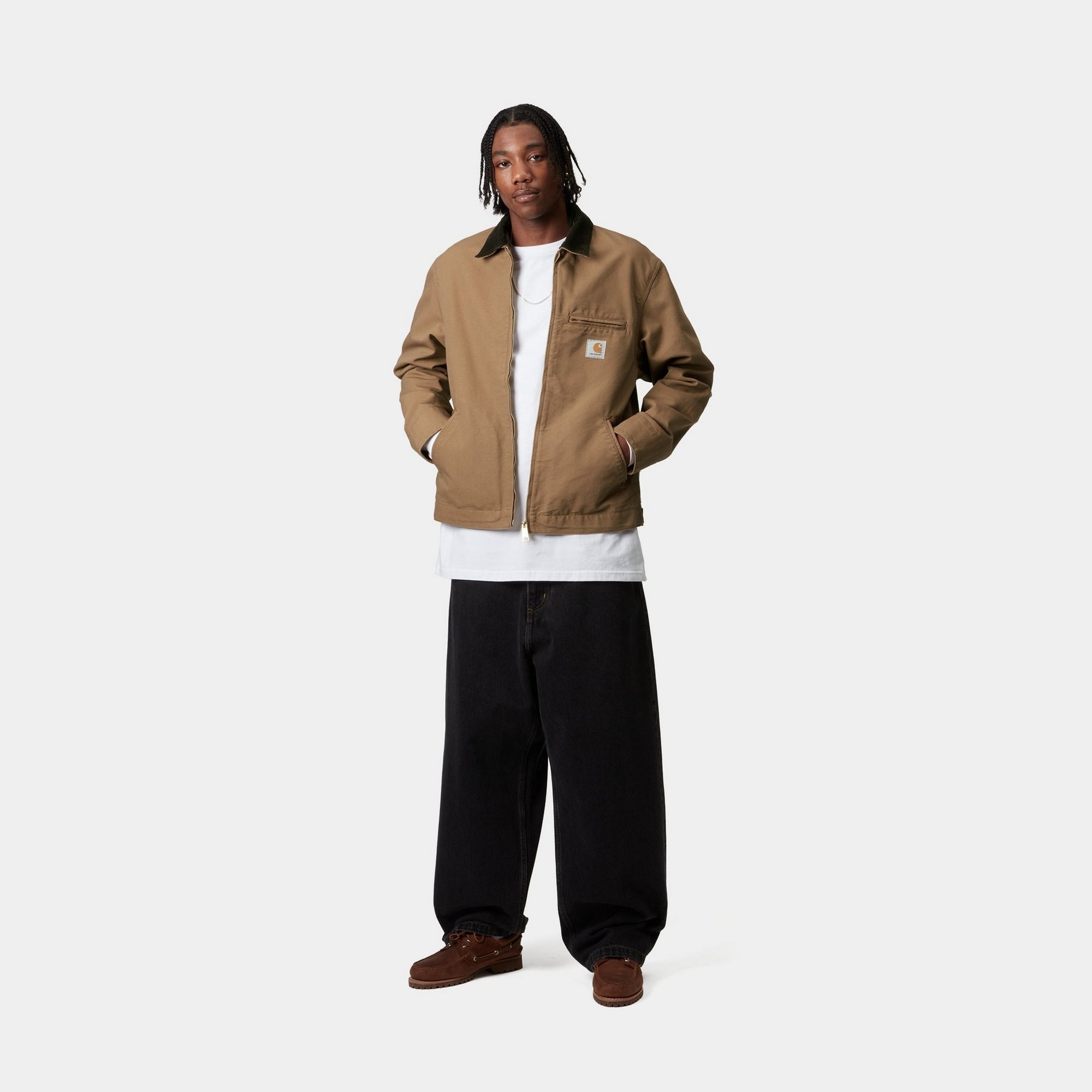 Men's Detroit Jacket - Spring Lightweight Bomber Jacket in Hamilton Brown/Tobacco (Rinsed) | Vintage Style Outerwear for Casual Wear, Travel & Outdoor Activities