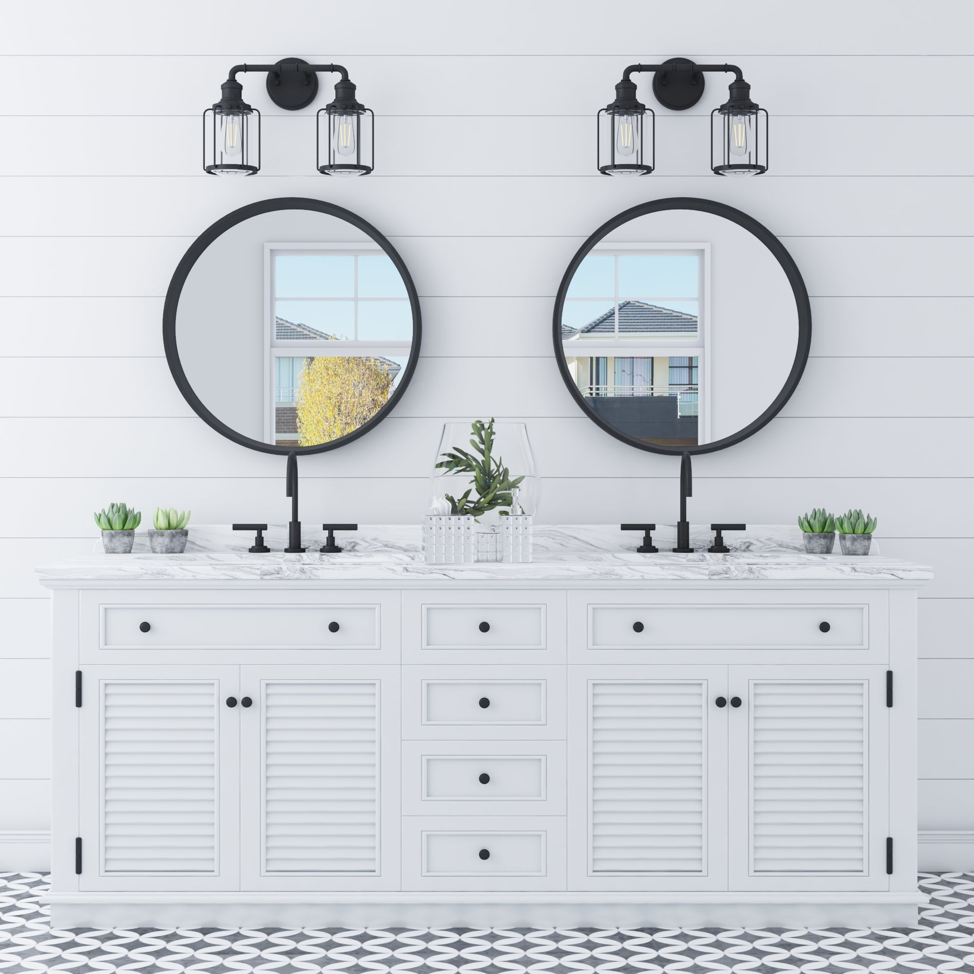 Lincoln Woods 2-Light Vanity Light Fixture in Matte Black - Perfect for Bathroom, Bedroom, and Dressing Room Lighting