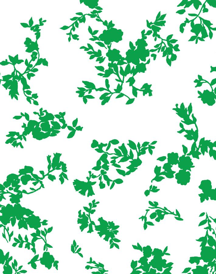 Clare V. Françoise Floral Wallpaper - Green & White Peel and Stick Wallpaper for Living Room, Bedroom, Nursery Decor