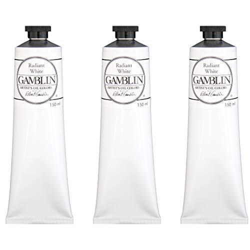 Gamblin Professional Artist Oil Paint Set - Radiant White - 150ml Tubes (3 Pack) | High-Quality Oil Paints for Canvas Painting, Portrait & Landscape Art