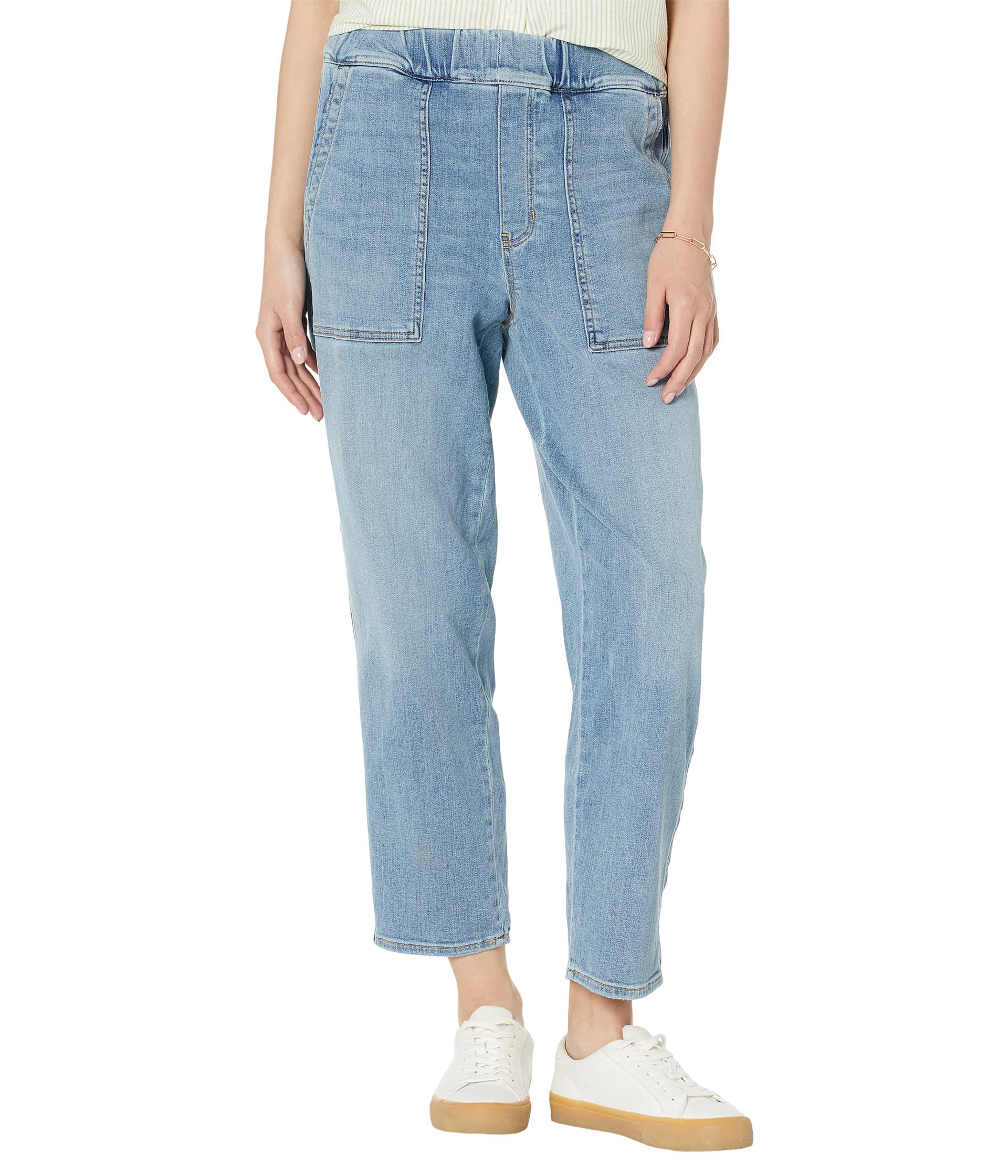 Madewell Women's Pull-On Relaxed Jeans - Lisford Wash | Comfort Stretch Denim Pants for Casual Wear & Everyday Outfits