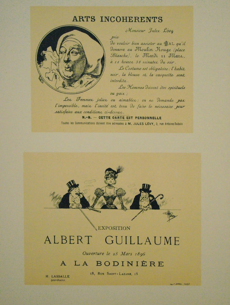1897 Original French Art Nouveau Poster - Les Programmes Illustres, Arts Incoherents & Exposition by Albert Guillaume & Cheret | Vintage Art Decor for Home, Office & Gallery Display
