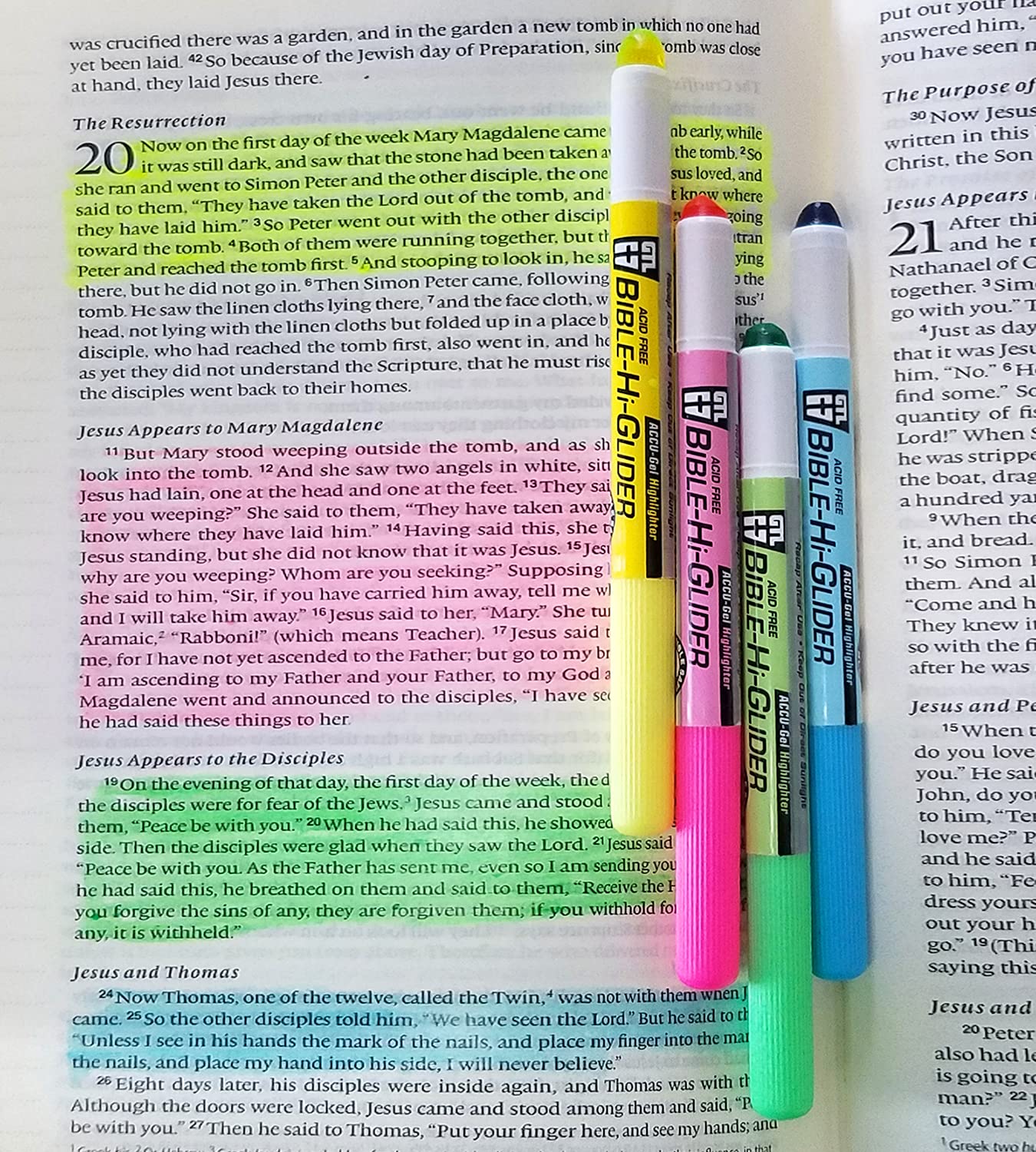 G.T. Luscombe Deluxe No Bleed Bible Study Kit with Accu-Gel Highlighter & Pigma Micron Pens (01 Fine & 05 Medium) - Perfect for Scripture Marking, Note Taking & Devotional Study | New Packaging