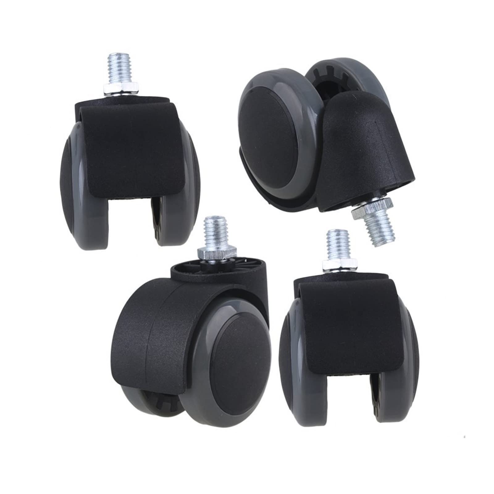 BIVOO 5-Pack Swivel Caster Wheels for Metal Office Chairs, Furniture, Sofa Beds, and Storage Shelves - PU Vertical Threaded Stem Replacement Casters for Smooth Mobility in Home & Office