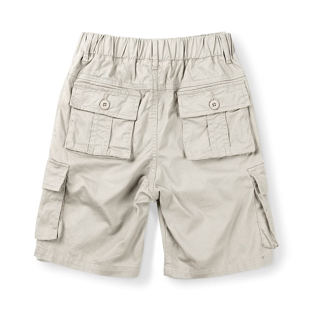 Mesinsefra Men's & Boys' Pull-On Cargo Shorts with Elastic Waist & Multiple Pockets - Comfortable Casual Shorts for Outdoor Activities, Travel and Summer Wear