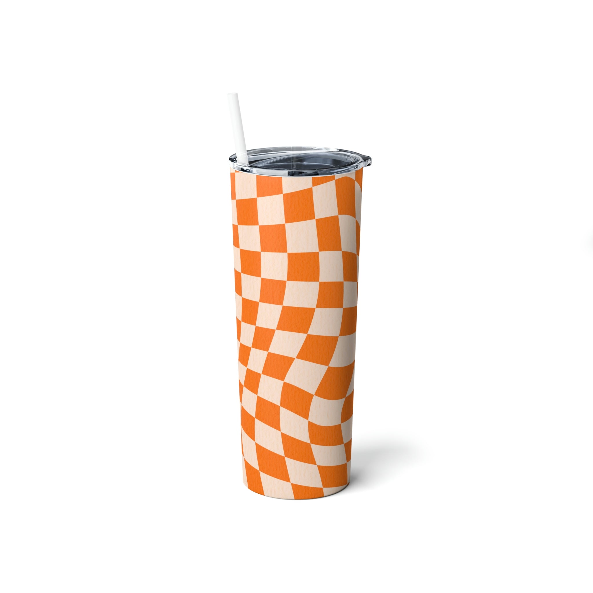 Skinny Tumbler 20oz - Insulated Stainless Steel Coffee Cup for Iced & Hot Drinks - Retro Design Perfect Gift for Women - Ideal for Office, Gym & Travel