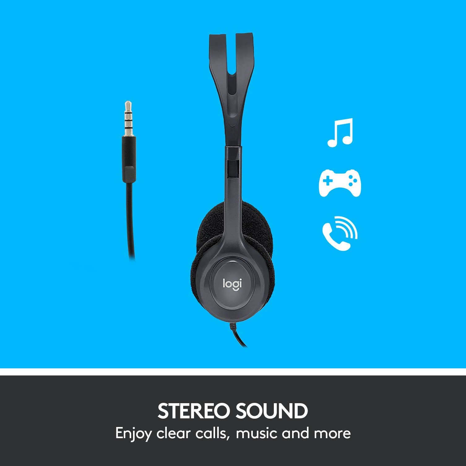 Logitech MK270 Wireless Keyboard and Mouse Combo & H111 Wired Headset with Noise-Cancelling Mic - Black | for PC, Mac, Laptop, Smartphone, Tablet | Home Office, Gaming, Remote Work, Online Classes