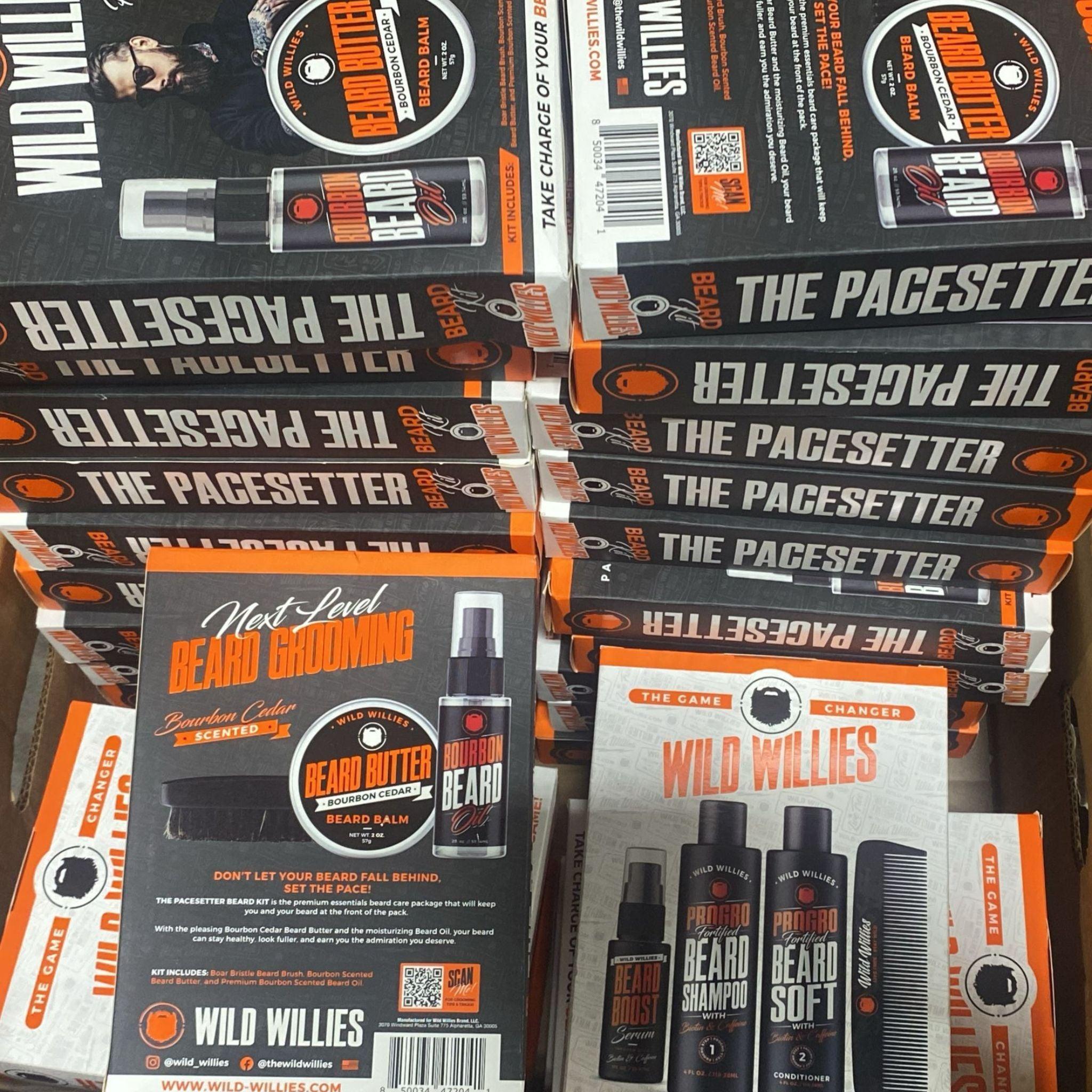 Wild Willies Beard Care Kit - 30 Pcs Premium Beard Grooming Set with Oil, Balm & Brush for Men - Perfect for Daily Beard Maintenance & Styling at Home or Travel
