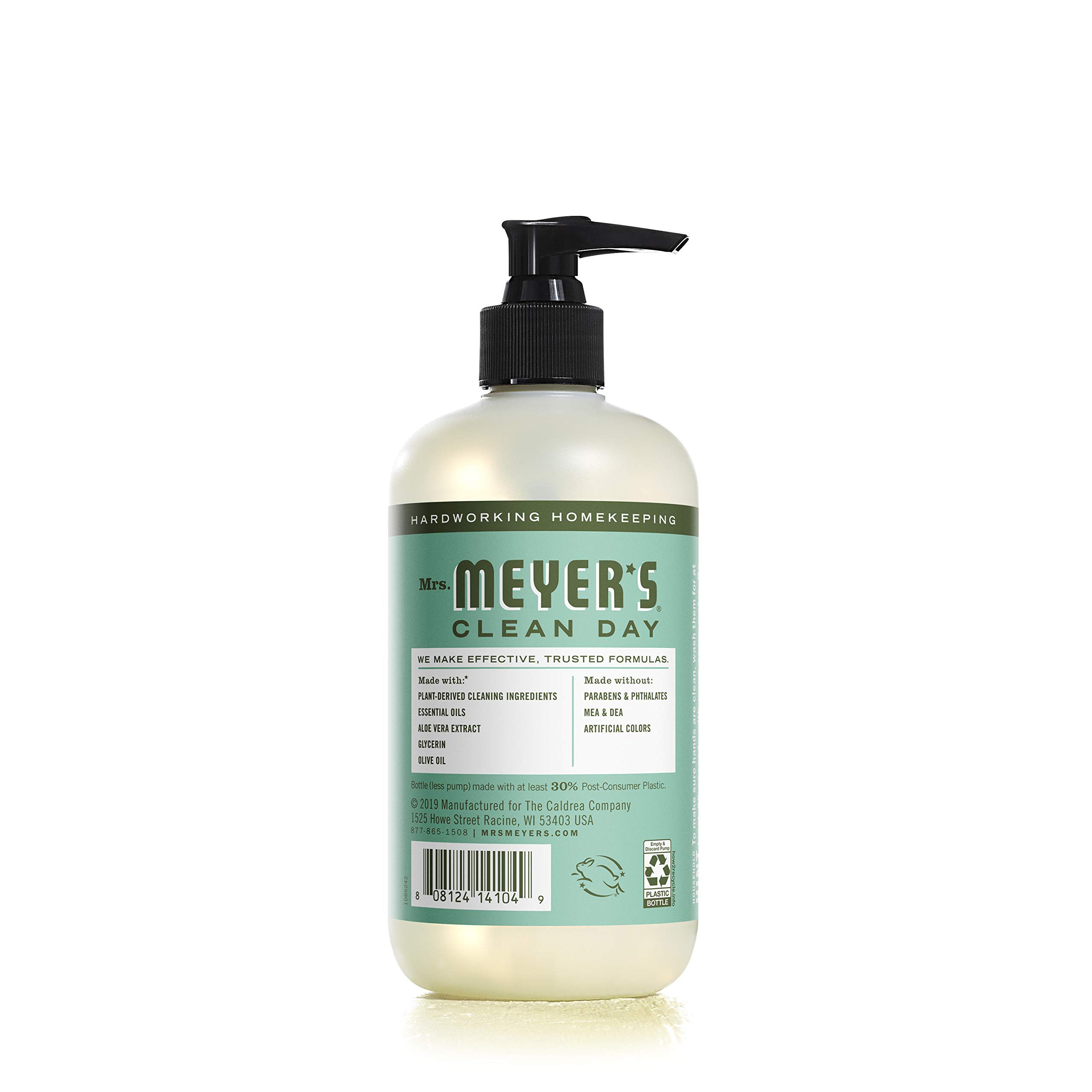 Mrs. Meyer's Clean Day Liquid Hand Soap - Basil Scent, 12.5 oz (Pack of 6) | Natural & Plant-Derived Ingredients | Perfect for Kitchen, Bathroom & Office Use