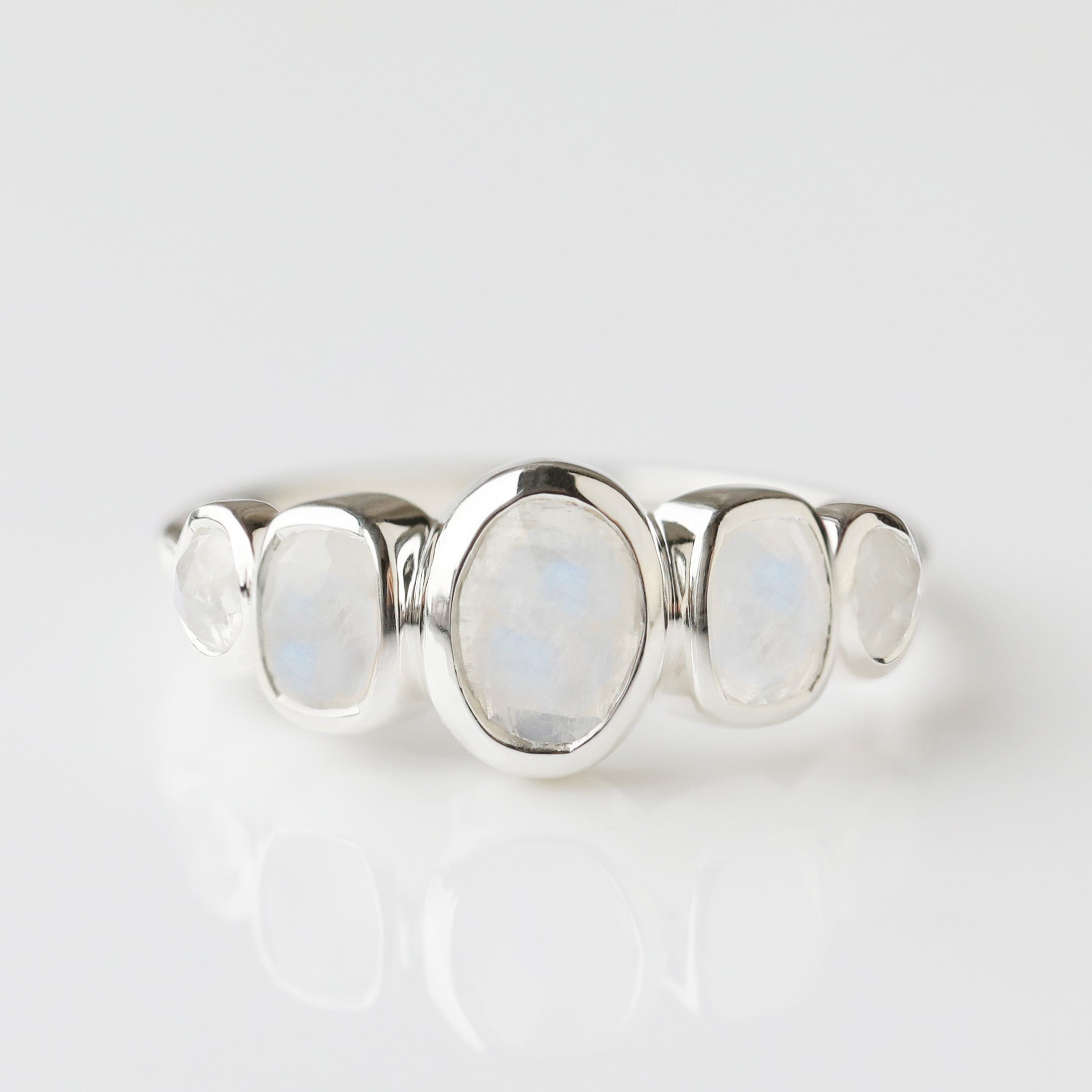 Noa Moonstone Ring for Women - Genuine Sterling Silver Adjustable Bohemian Style Jewelry - Perfect for Everyday Wear, Gifts & Boho Fashion