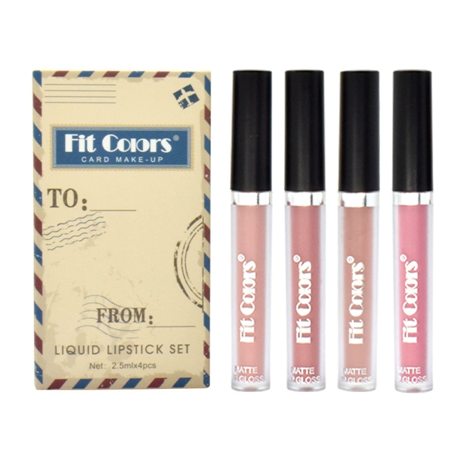 2022 Non-Stick Lip Gloss Set - 4 Pack Halloween Fog Face Envelope Lip Gloss, Colorful Flavored Lipstick for Perfect Lip Makeup | Party, Cosplay & Daily Wear