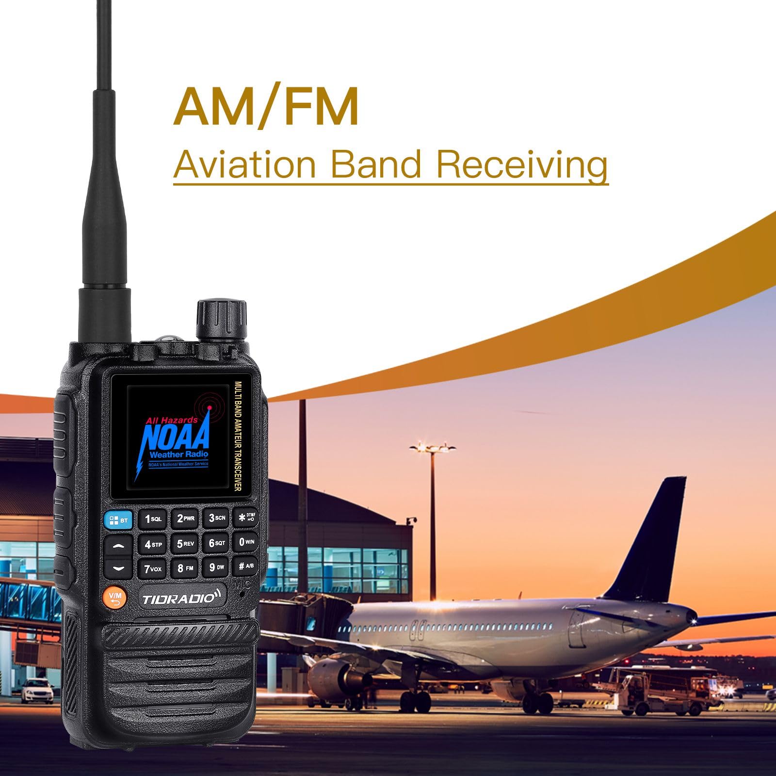 TIDRADIO TD-H3 GMRS Radio - Long Range Walkie Talkie with Multi-Band Reception, USB-C Charging & Programming, 2500mAh Battery, AM/FM, Wireless Replication, DTMF NOAA VOX SCAN, Chirp Support - Perfect for Outdoor Adventures, Hiking, Camping, and Emergency Communication
