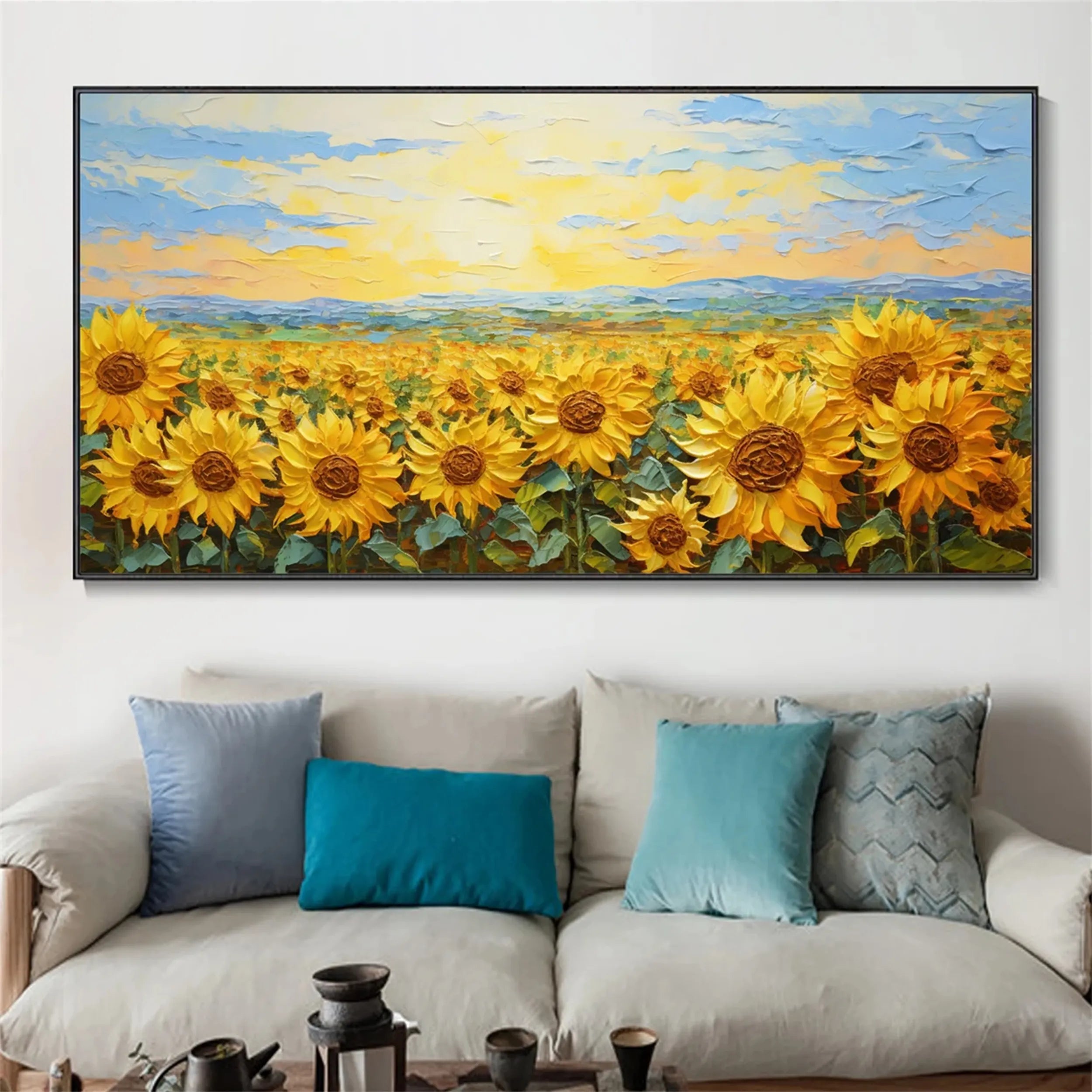 Beautiful Flower and Tree Painting #FT079 - Handmade Canvas Art for Home Decor, Living Room, Bedroom & Office Wall