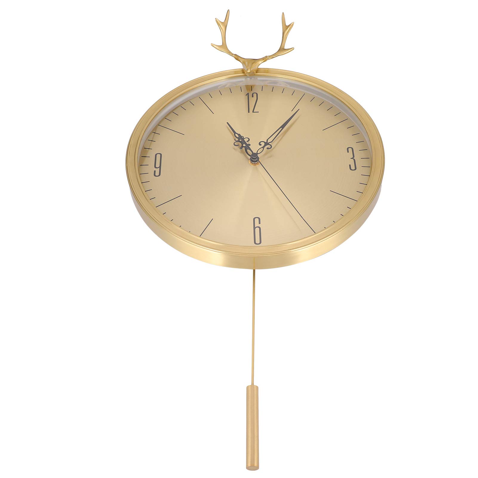 Vintage Silent Round Wall Clock - Elegant Brass Design for Bedroom, Kitchen, Living Room & Office | Durable Hanging Decor with Clear Glass Face | Perfect Home & Office Timepiece for Classic Interior Décor