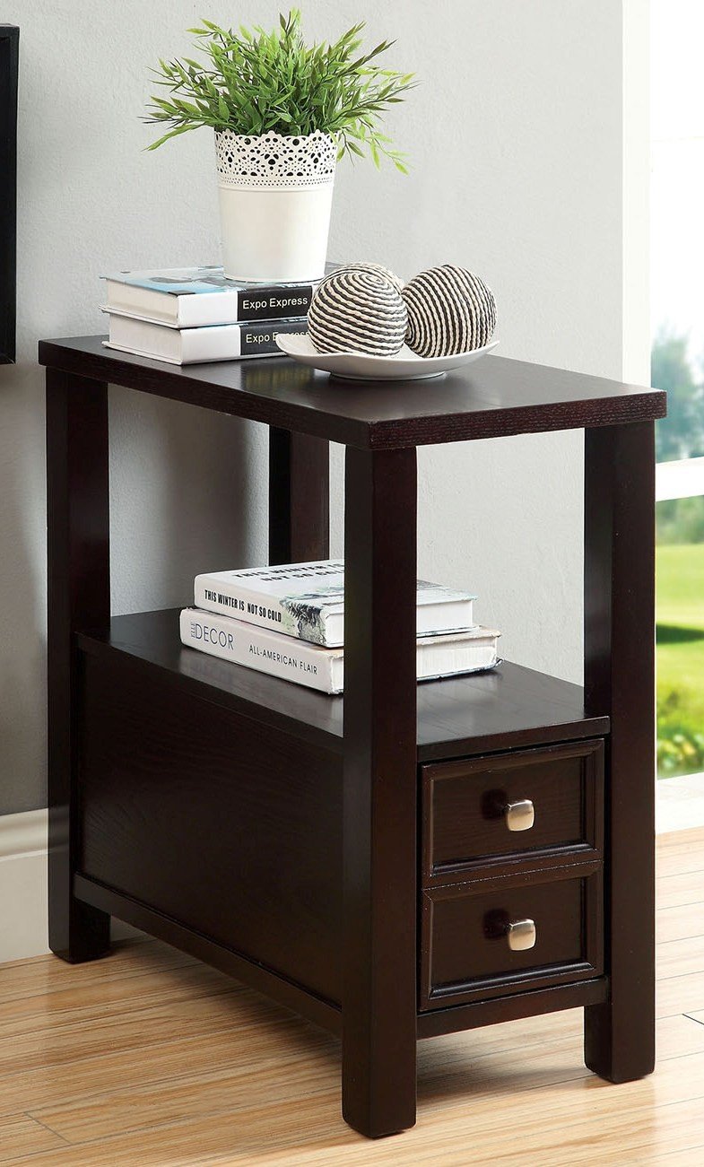 Furniture of America Lydle 2-Drawer Nightstand Side Table - Modern Bedroom End Table with Storage for Small Spaces, Perfect for Bedside, Living Room or Office Use