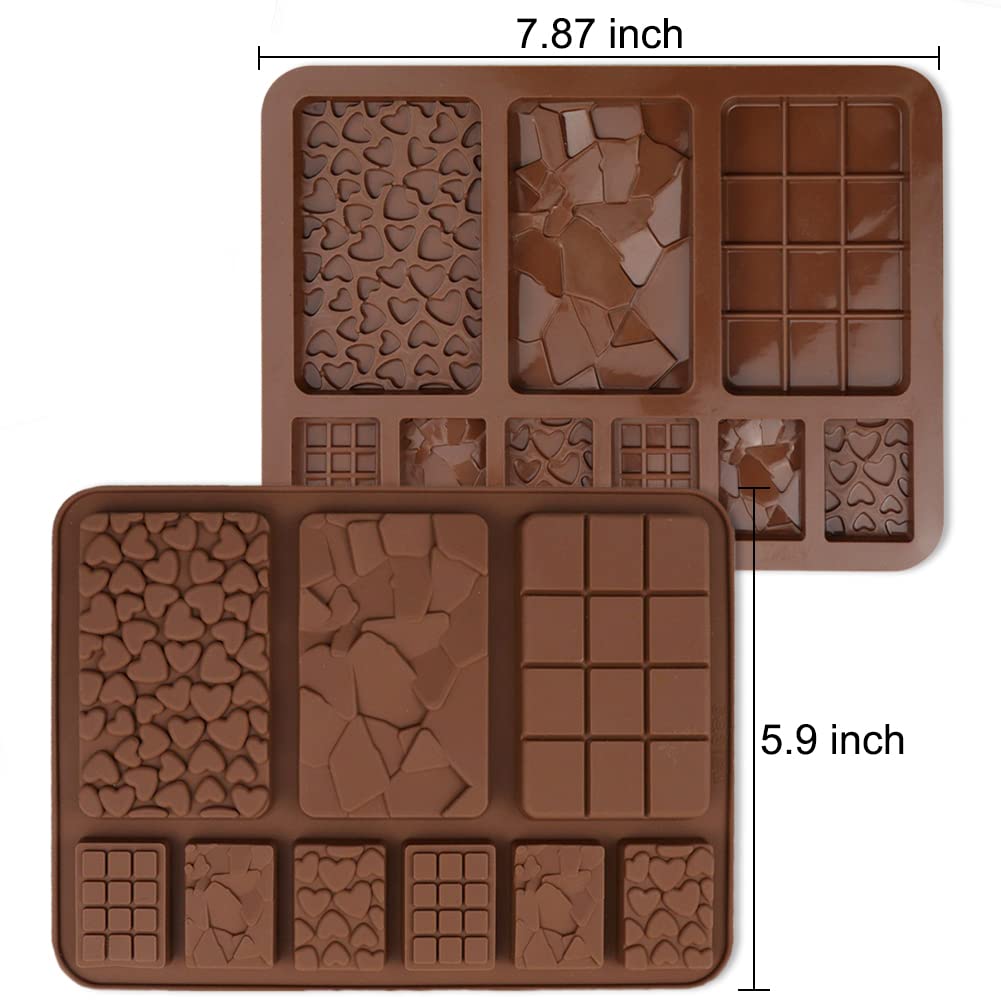 4 Pcs Silicone Chocolate Molds - 9 Cavity Break Apart Candy Molds for Cake Decorations, DIY Chocolate Making, Baking & Party Treats (Perfect for Holidays, Birthdays & Home Baking)