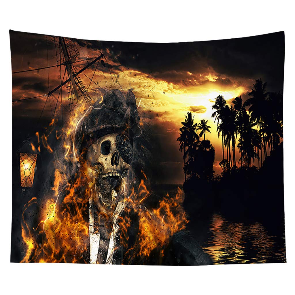 Spooky Skull Print Halloween Tapestry - Gothic Home Decor Wall Hanging for Bedroom, Living Room & Party Backdrop | Perfect for Halloween Decorations, Horror Theme Parties & Gothic Interior Design